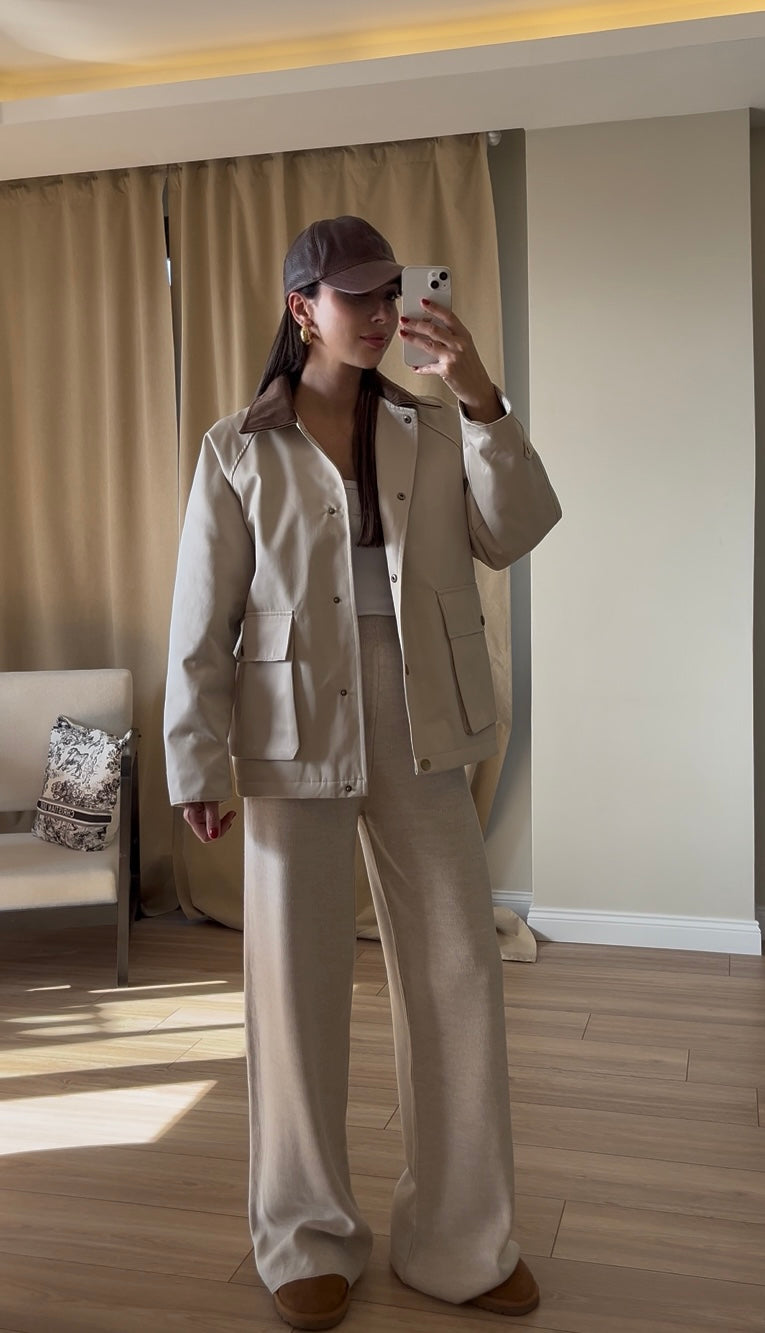 KREM TRİKO PANTOLON