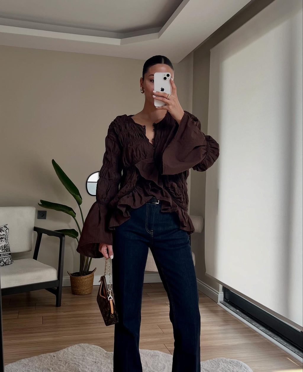 Fırfır Detay Piliseli Gömlek