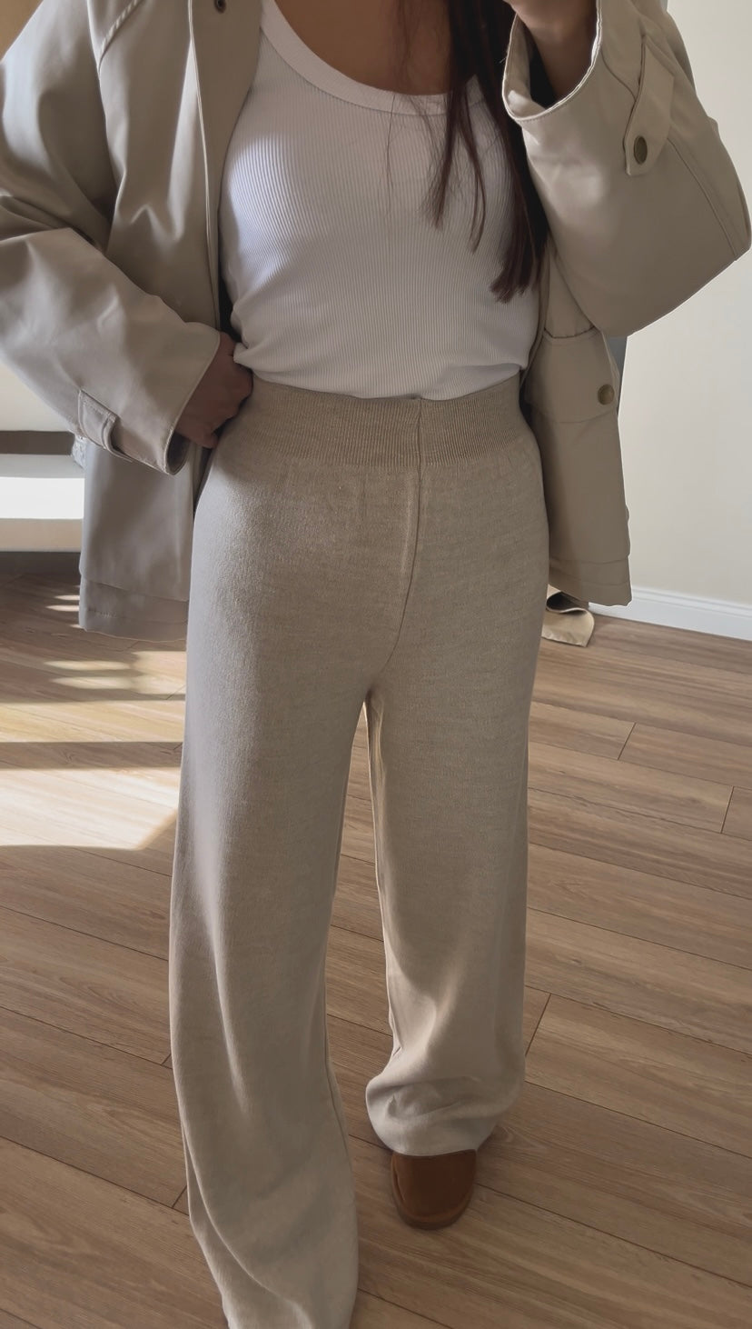 KREM TRİKO PANTOLON