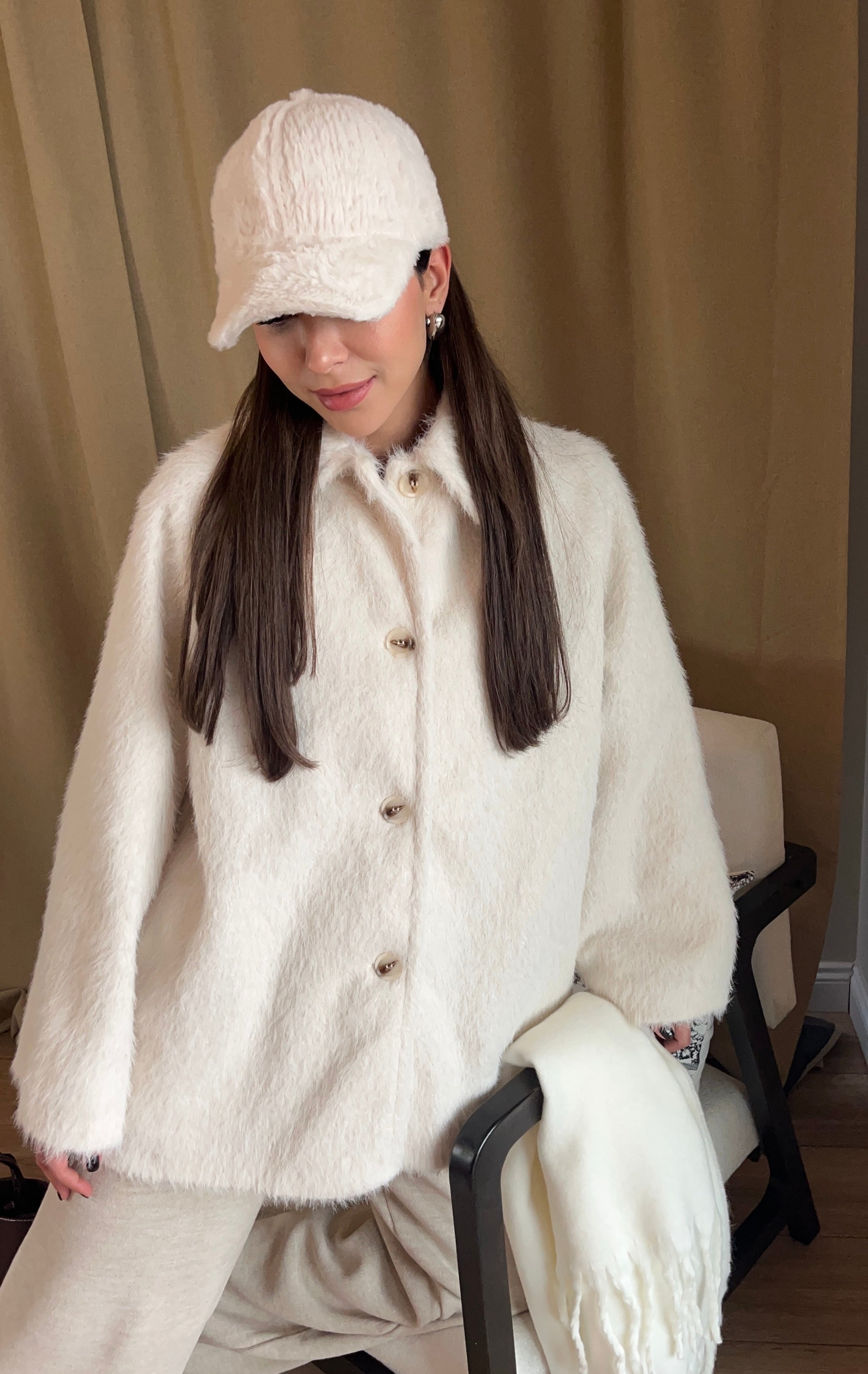 PREMIUM EKRU YUMUŞAK DOKU CEKET